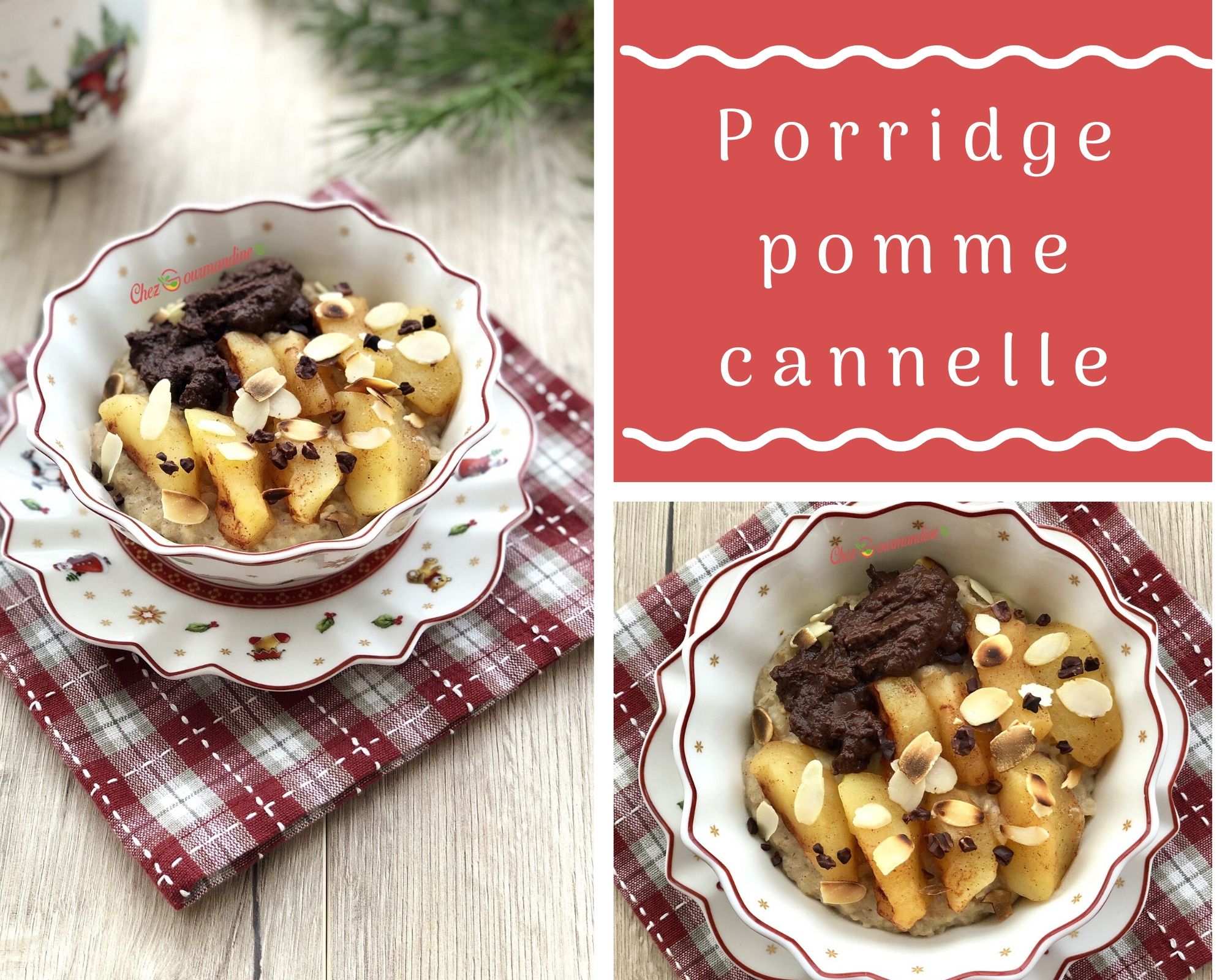 Porridge pomme cannelle